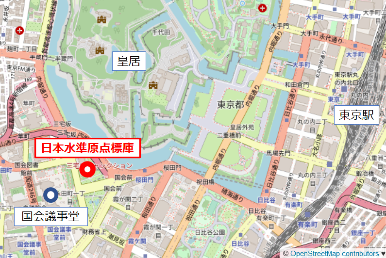 Japanese datum of leveling MAP